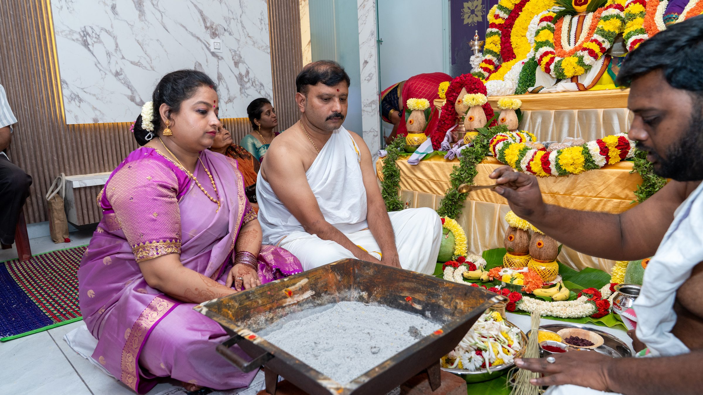 Family blessings and rituals captured by Lumeora Studios in Bangalore