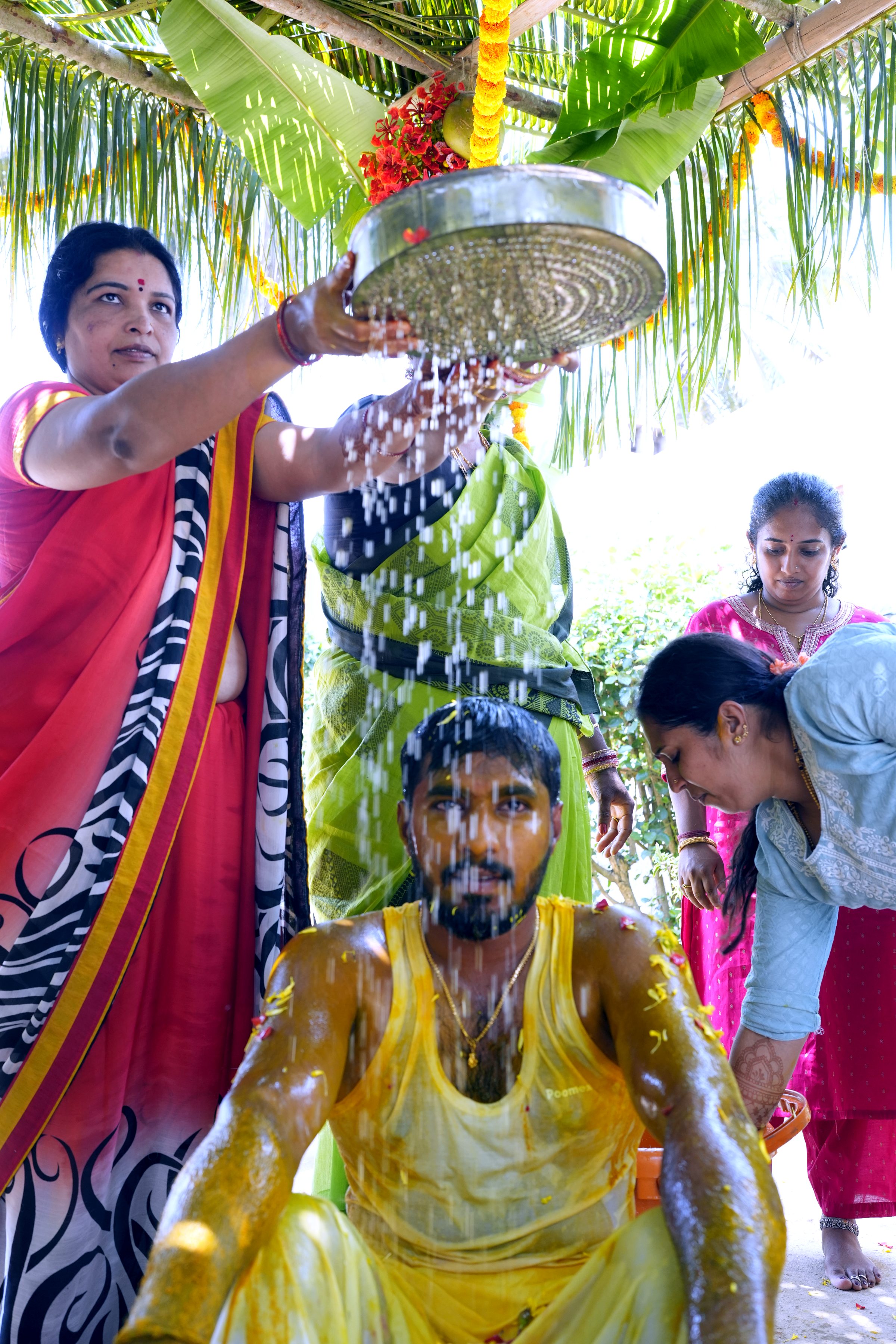 Wedding celebration frame from a Karnataka wedding film by Lumeora Studios