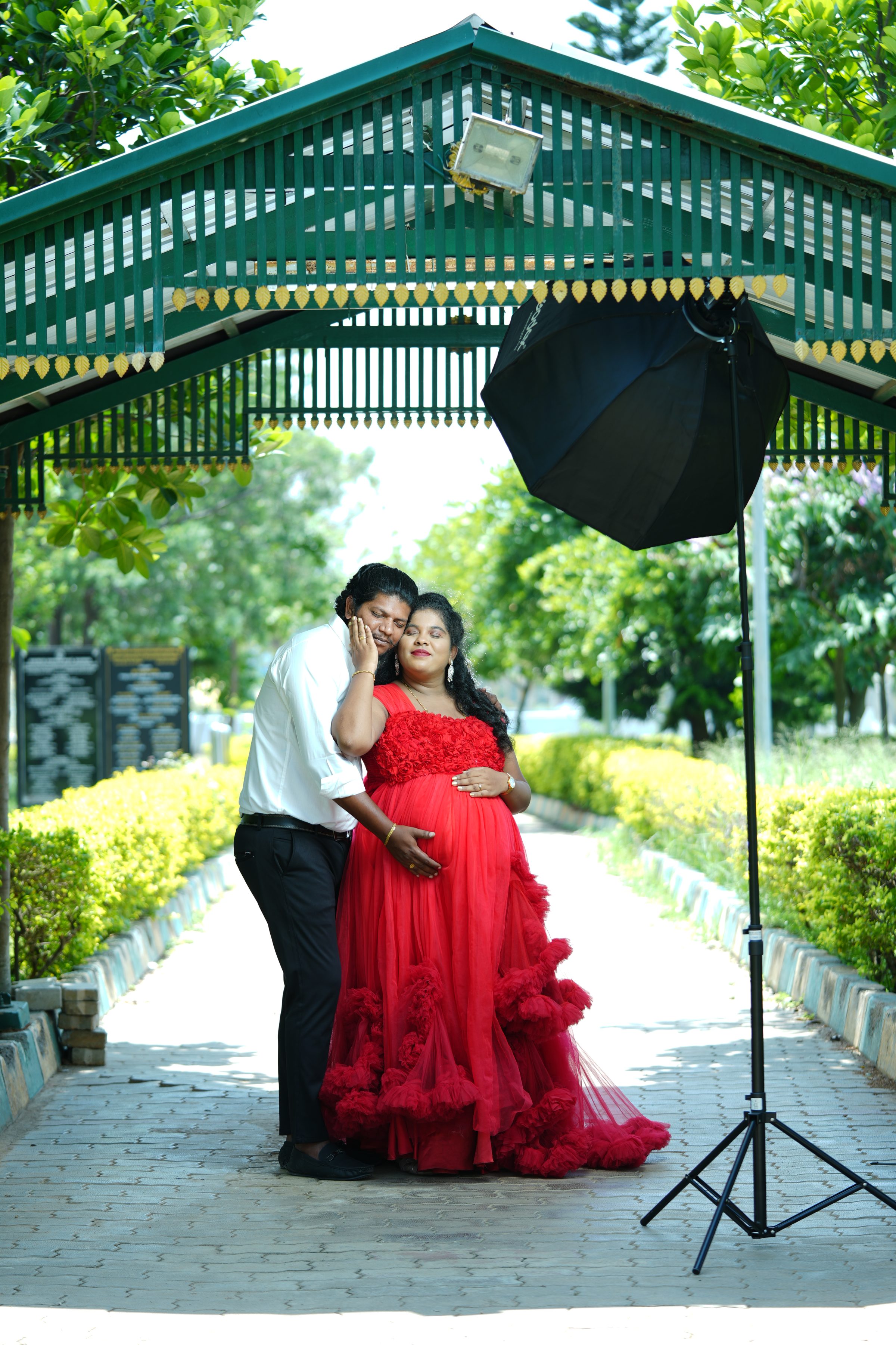 Soft natural-light maternity photograph by Lumeora Studios in Bangalore