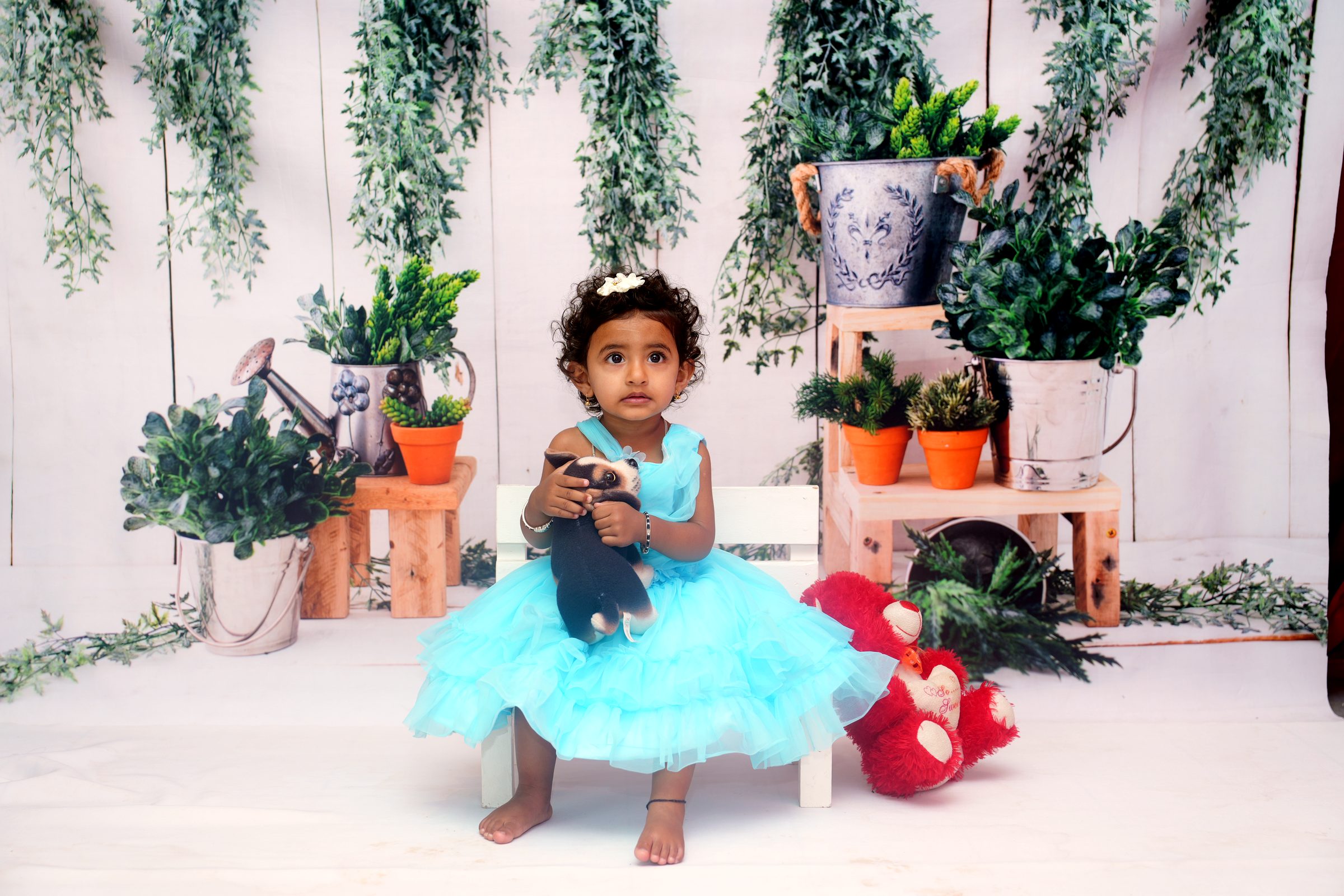 Baby portrait for a naming ceremony studio shoot, Bangalore