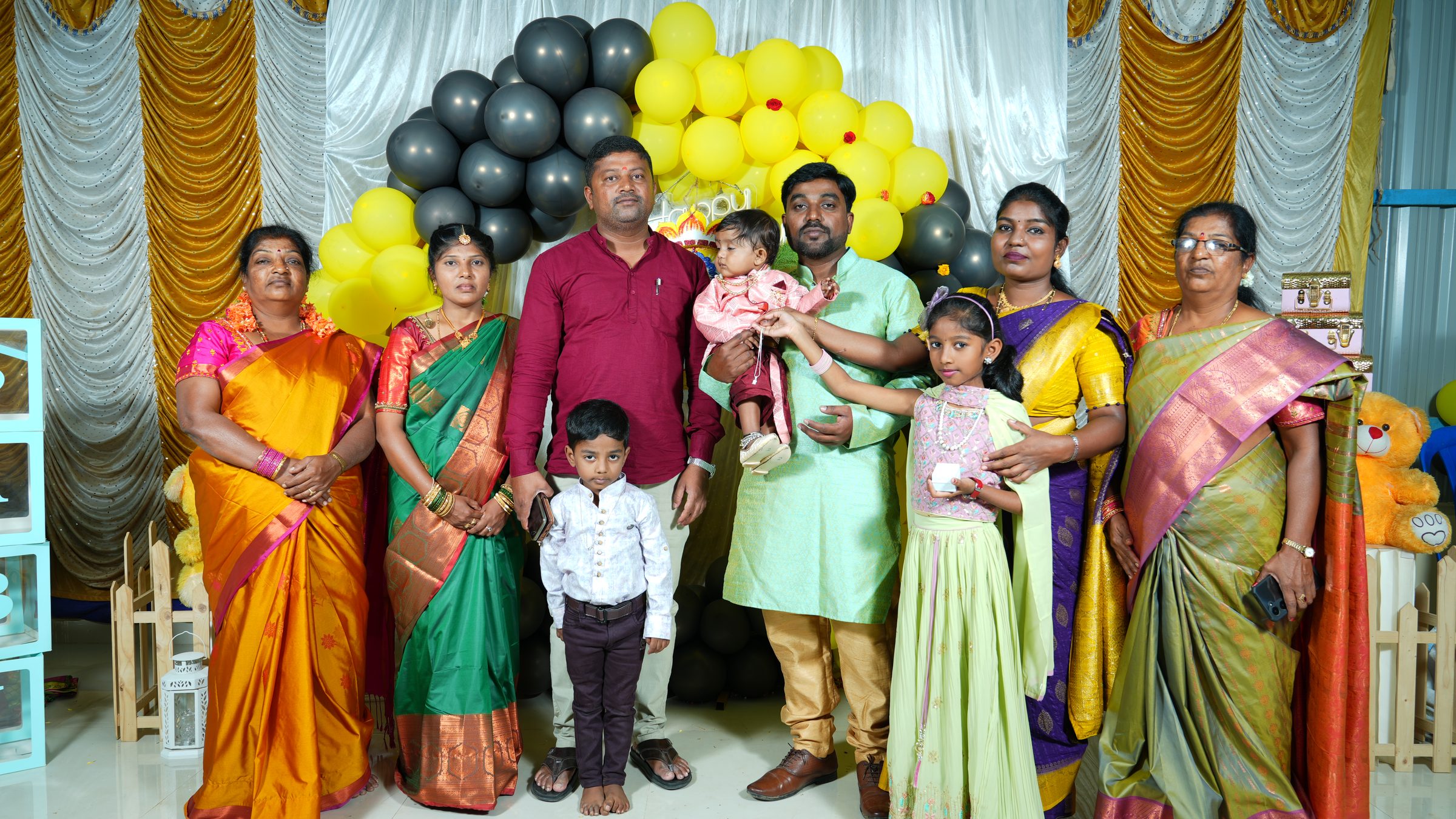 Family celebration and décor photographed by Lumeora Studios in Bangalore